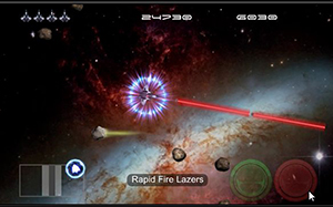 Asteroids being shot at with lazer