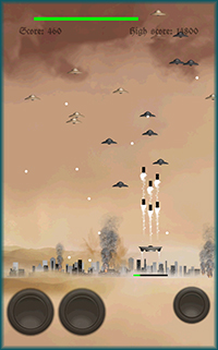 Ufo Blitz gameplay, missile command style