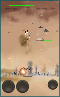 Ufo Blitz gameplay, missile command style